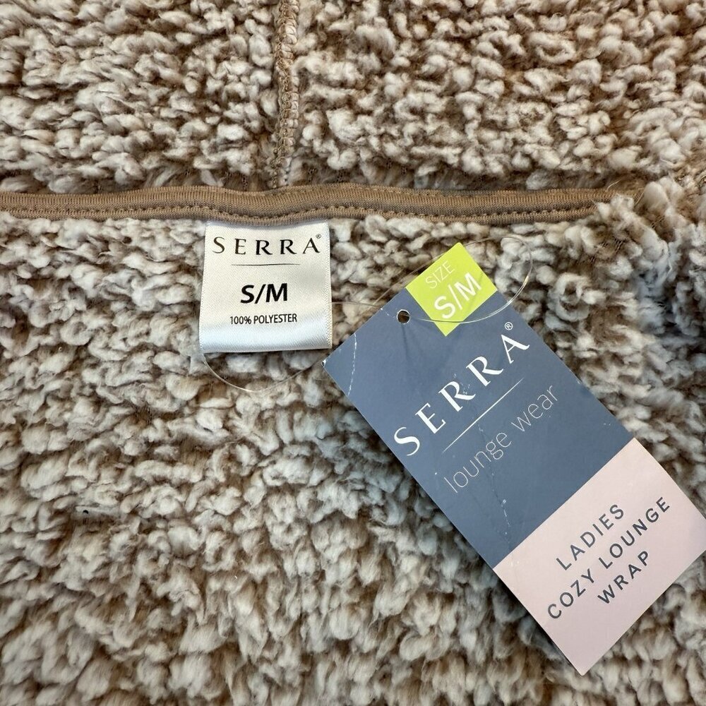 Serra Faux Shearling Open Front Cardigan Hooded Lounge Wrap Sz S/M Soft Cozy - Picture 5 of 11